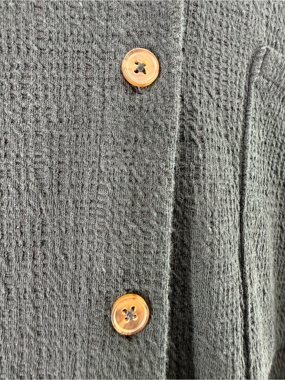 Oak + Fort Oversized Button-Front Textured Shirt Black Medium - Picture 3 of 8